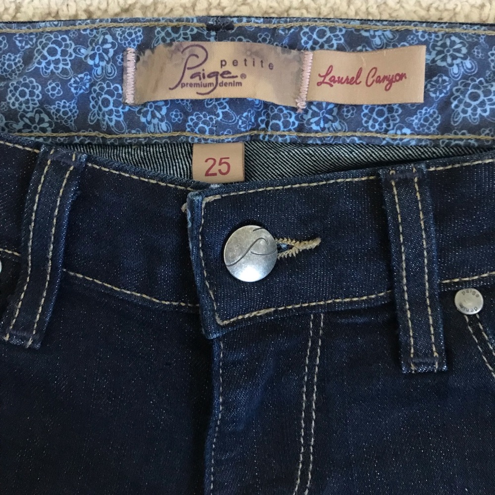 Paige ‘Laurel Canyon’ petite dark-wash jeans
